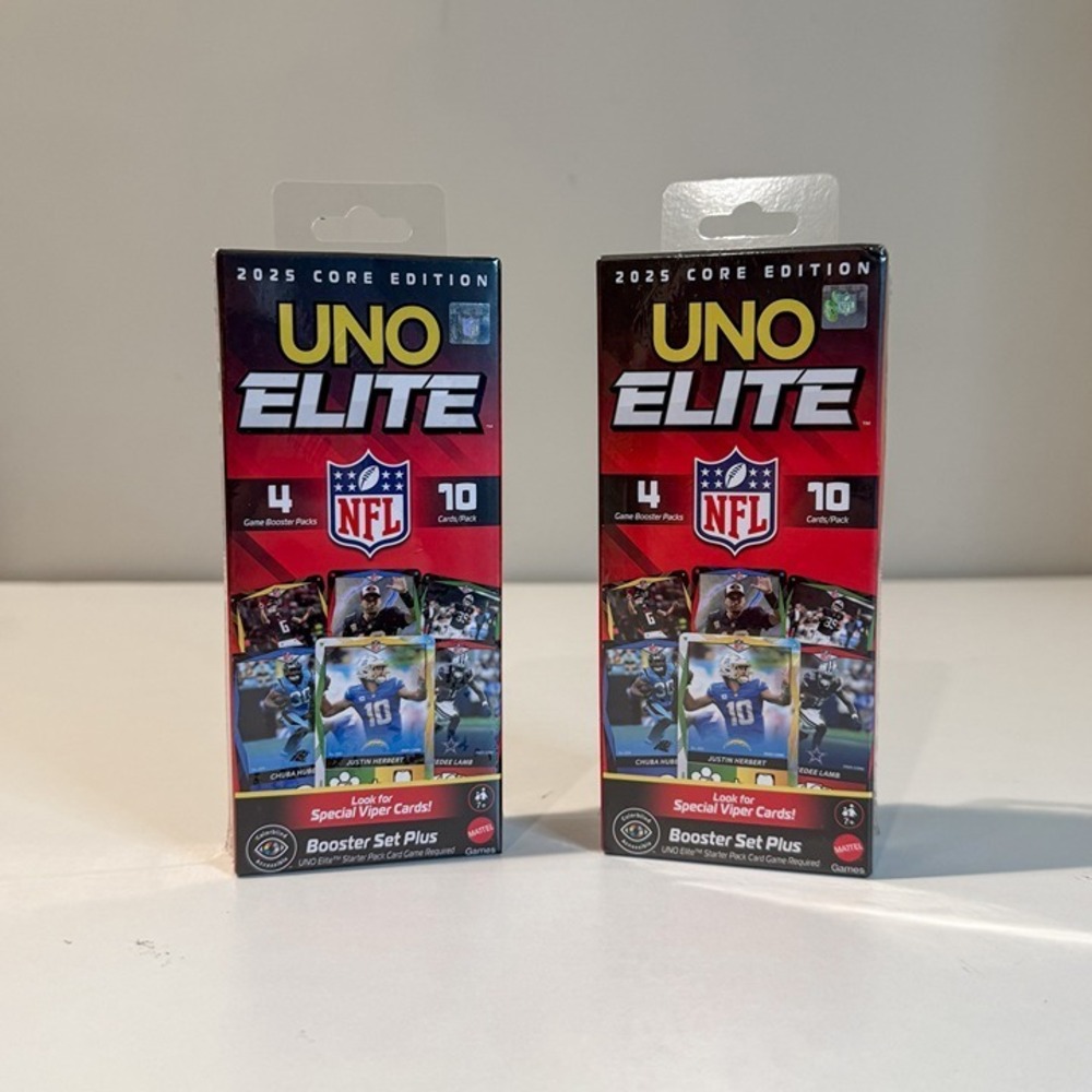 UNO Elite NFL 2025 Core Edition Booster Set – 2 Boxes (Sealed) Viper Cards Hunt